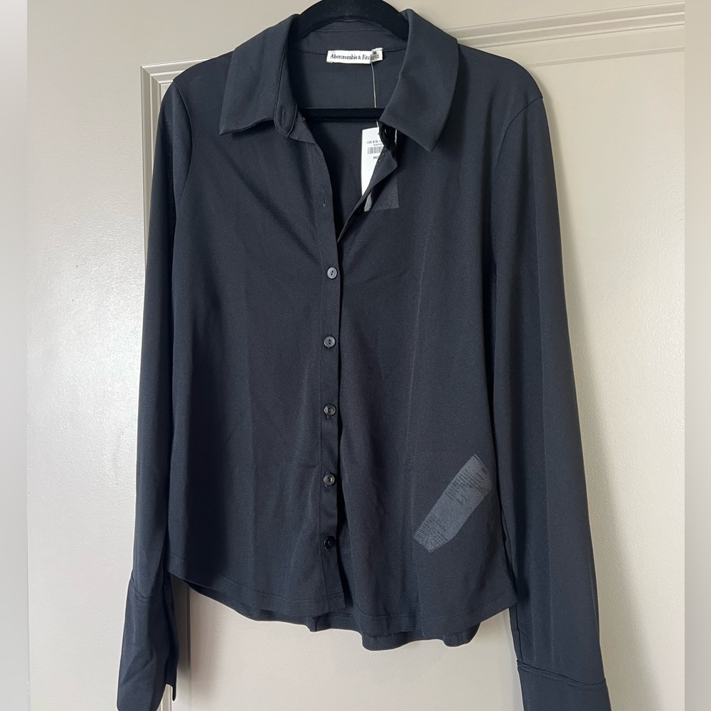 Abercrombie & Fitch Black Sheer Button Up Top | Never worn with tags